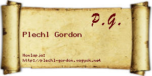 Plechl Gordon névjegykártya